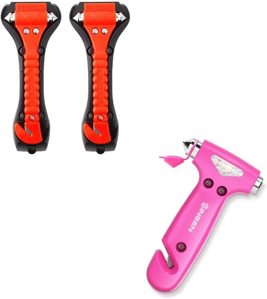 SINSEN Car Safety Hammer, Automotive Window Breaker and Seatbelt Cutter