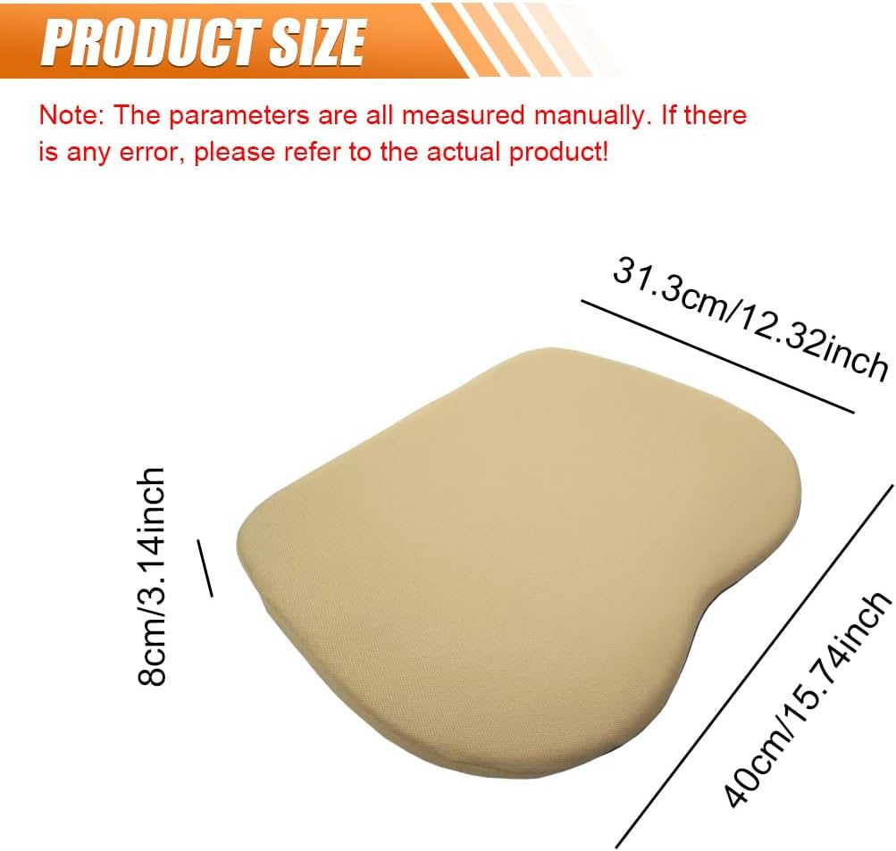 2 in 1 Wedge Car Cushion and Lumbar Support Pillow for Driving, Memory Foam Automotive Seat Booster Cushion, Non-Slip Vehicle Seat Pad for Car, Home, Office(Beige)