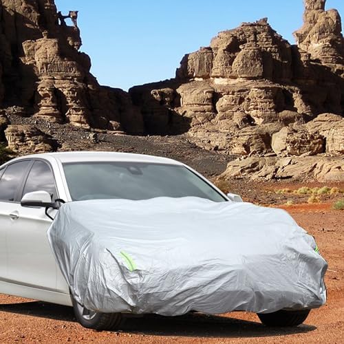 Car Windshield Cover with Reflective Straps Silver Tone 84" x 43"