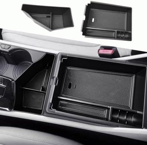 HGWEI 2 Pack Center Console Organizer Compatible with 2023-2026 Kia Sportage Hybrid/Plug-in Hybrid Middle Armrest Storage Box Insert Tray Accessories (Edition with Electronic Transmission ONLY), Black