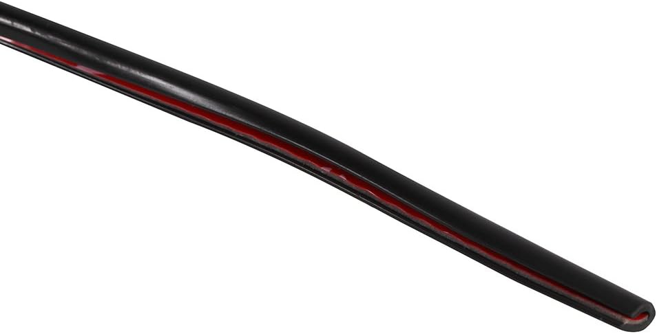 16ft 5M U Shape Rubber Seal, Car Door Edge Guards Trim Protector Strip with Internal Double Sided Tape (Black)