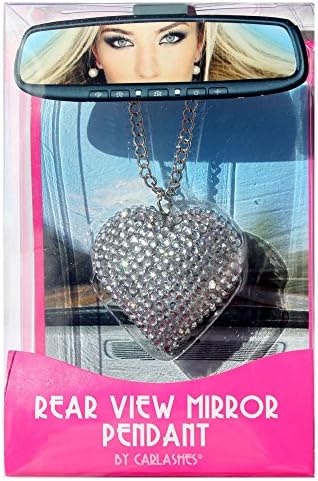 CarLashes 1201HE Clear Rear View Mirror Pendant Heart