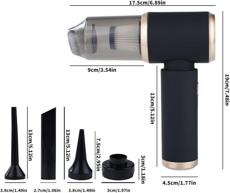 4 in 1 21000PA Portable Compressed Air Duster-Reusable Electric, 60000 RPM Vacuum Cleaner Cordless Car Cleaning Tools Household Appliances Sweeping