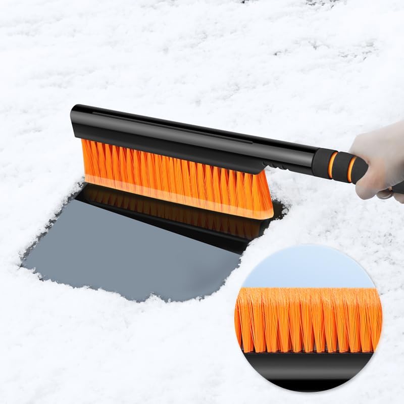 2-in-1 Extendable Car Snow Brush and Ice Scraper with Ergonomic Grip – 65" Detachable Winter Snow Removal Tool for Windshield, Windows, and Vehicles