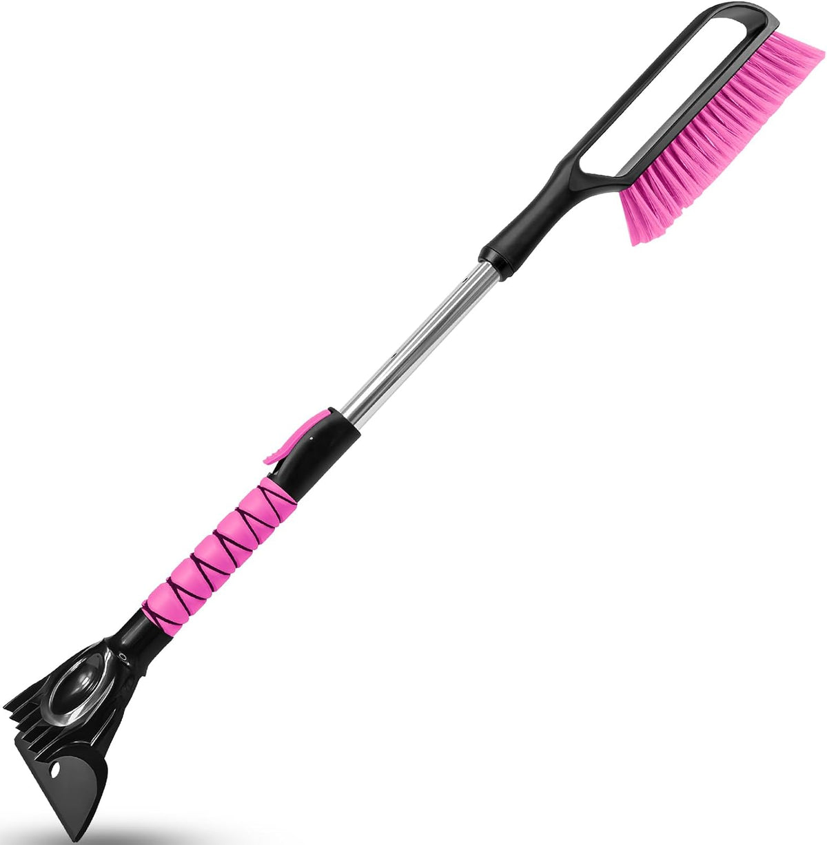SEAAES 35.5 Inch Extendable Car Snow Brush, Windshield Snow Scraper - Pink