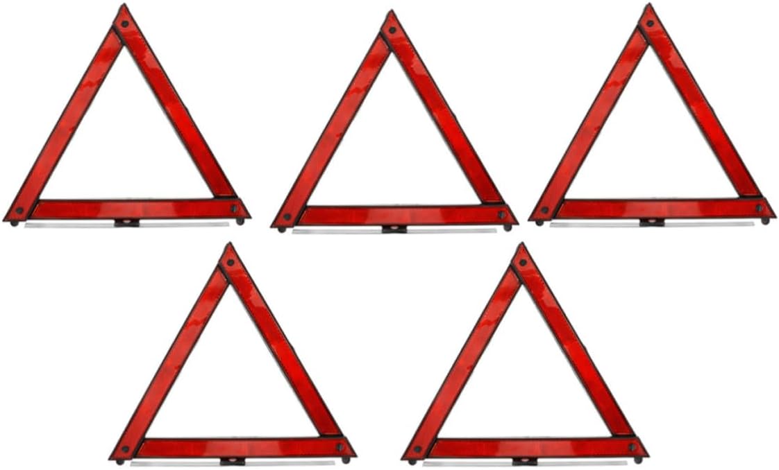 5pcs Foldable Reflective Warning Triangle, ABS Roadside Safety