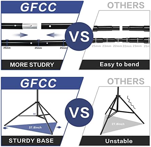 GFCC Photo Backdrop Stand Kit - 10x7Ft(WxH) Adjustable Background Stand for Photography Video Studio Support System with Carry Bag