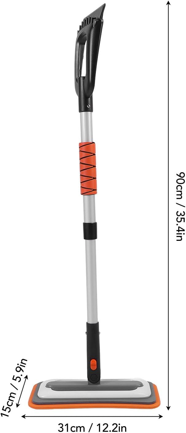 Car Snow Scrapers,Aluminium Alloy Ergonomic Handle Efficient Snow Removal Snow Broom Ice Scraper for Car Windshield (Orange)