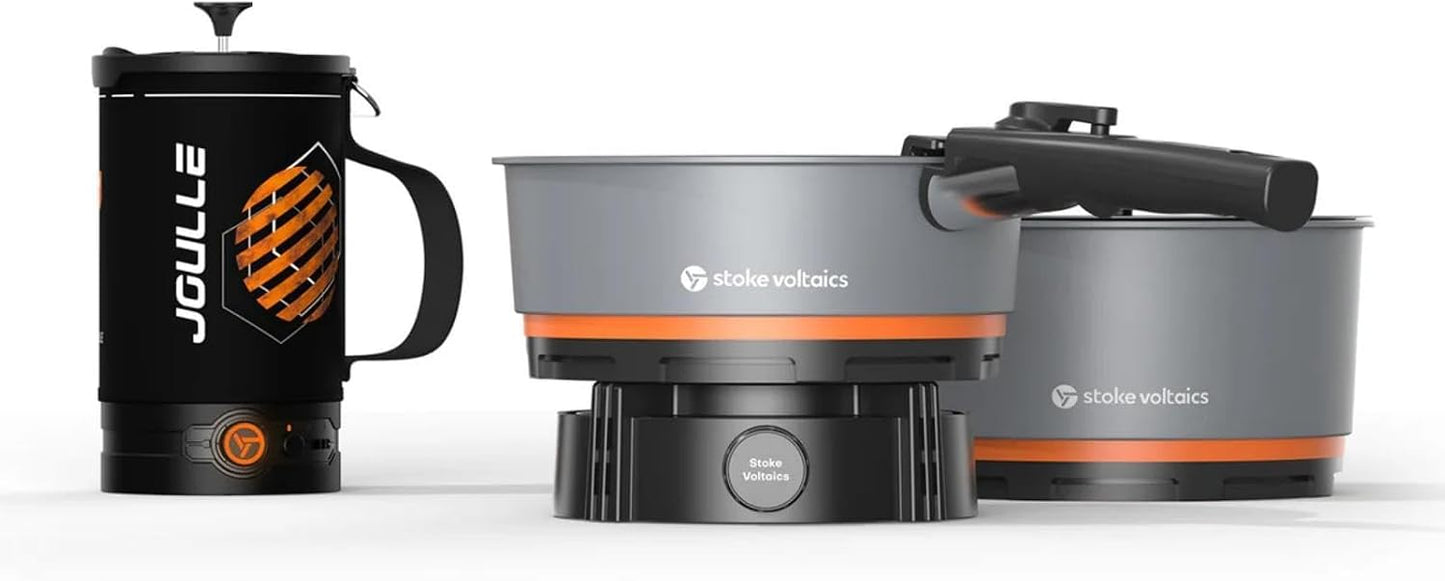 Electric Cooking Bundle, IncludeJoulle Kettle Pot with French Press & Nomad Cooking System, Multi-Functional Outdoor Cooking Gear for Travel, Electric Vehicles, Car Camping, Overland, Vanlife