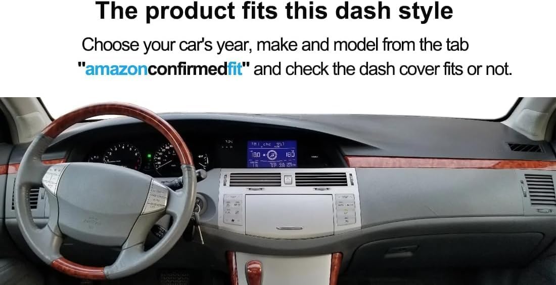 Dash Cover Mat Fit for Toyota Avalon 2005-2010 (Black) F101