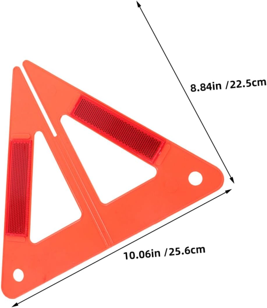 5pcs Red Plastic Emergency Road Triangle Warning Signs for Vehicles