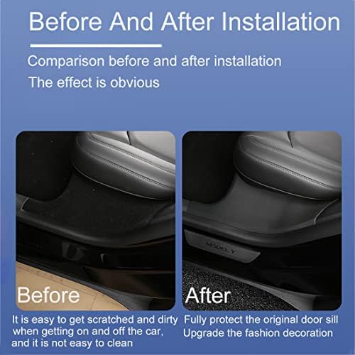 FASTCHE for Tesla Model Y Door Sill Protector 5 Seater (NOT Fit 7 Seater) Rear Door Car Pedal Kick Protection Strip Styling Covers Accessories(2 Packs)