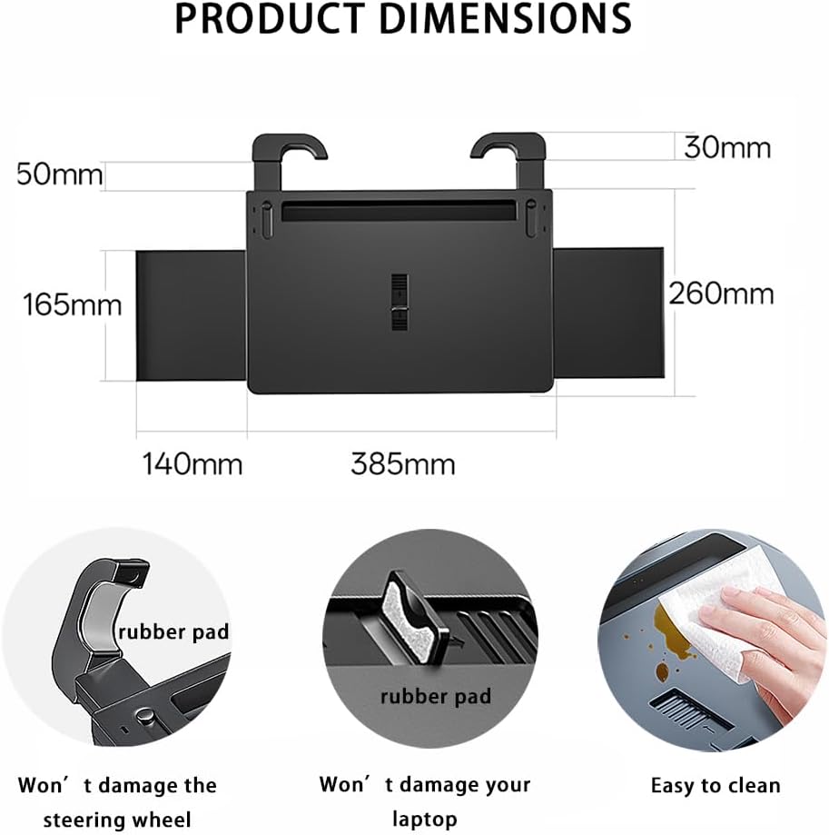 Steering Wheel Desk for Rivian R1S, Expandable Car Laptop Tray, Adjustable Portable Car Desk for Work, Eating & Breaks,Carbon Fiber Pattern