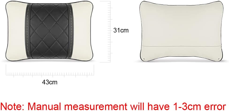 Car Pillows Napa Leather Car Seat Rest Cushion Car Lumbar Pillow for Mercedes Benz Maybach S-Class Lumbar Support Pillow car Accessories（Beige）