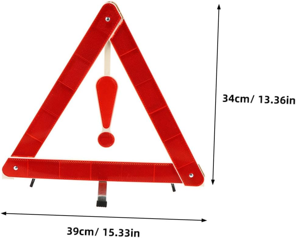 3pcs Reflective Triangle Warning Signs for Vehicle Roadside Emergencies