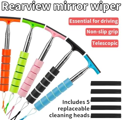 5 PCS Side Mirror Squeegee, Retractable Car Rearview Mirror Wiper