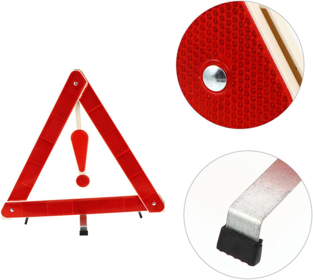 3pcs Reflective Triangle Warning Signs for Vehicle Roadside Emergencies