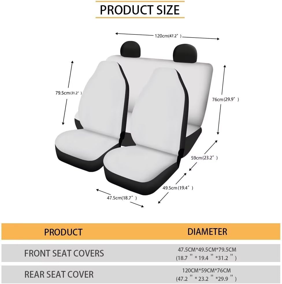 Howilath Art Blue Camo Car Seat Covers 4-Piece Set Universal Fit for Front & Rear Split Seats in SUVs, Trucks, and Sedans