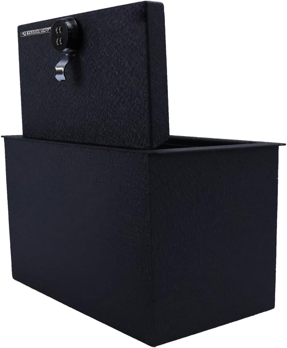 Black Horse Center Console Safe Black Compatible with 2015-2020 Chevrolet Suburban|2015-2020 Chevrolet Tahoe|2015-2020 GMC Yukon|2015-2020 GMC Yukon XL-ASGM05