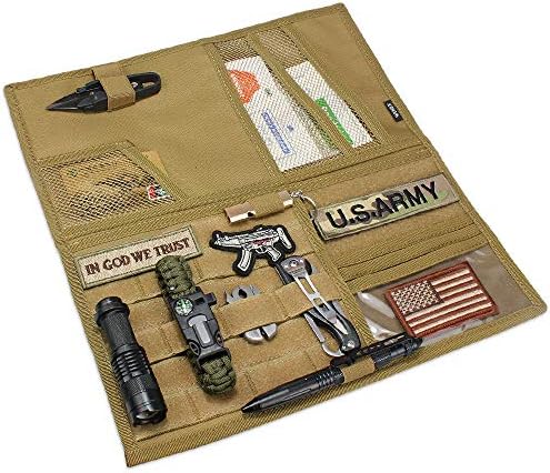 WYNEX Car Sun Visor Organizer with Double-Sided Folding MOLLE Panel, Auto Sun Visor Storage for Essentials & Tactical Gear, Compatible with Cars, Pickup, Trucks, Vans, SUVs