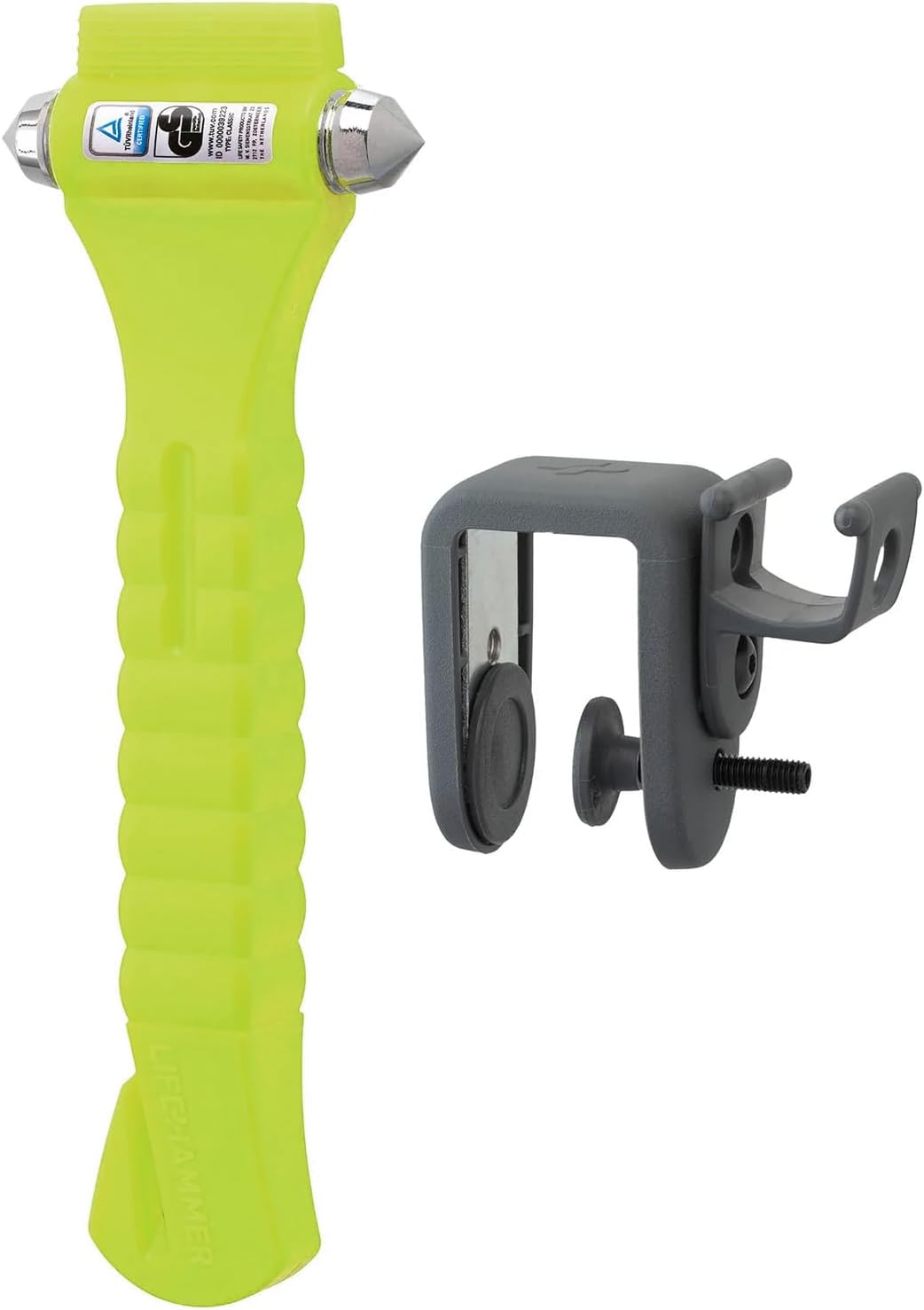 Lifehammer Brand Safety Hammer, the Original Emergency Escape and Rescue Tool with Seatbelt Cutter, Made in the Netherlands, Glow Yellow