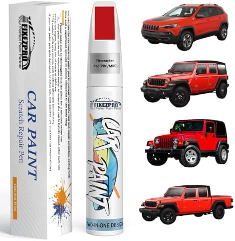 Firecracker Red(PRC/MRC) Touch Up Paint for Jeep, Car Paint Scratch Repair Remover Pen Color Exact Match, Quick and Easy Fix Automotive Auto Chips and Nicks Scuff