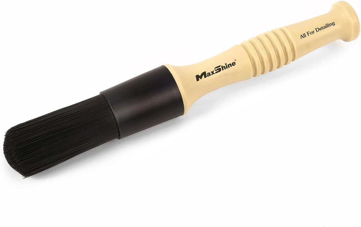 Maxshine Professional Exterior Detailing Brush | Heavy-Duty Stiff Bristle Brush for Wheels, Rims & Tires | Large Off-White Durable Car Detailing Tool for Exterior Cleaning & Auto Care