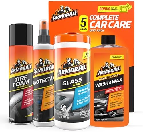 Armor All Car Cleaning Kit, Glass Wipes, Protectant, Wash & Wax, Tire Foam | Armor All Car Cleaning Kit, Glass Wipes, Protectant, Wash & Wax, Tire Foam