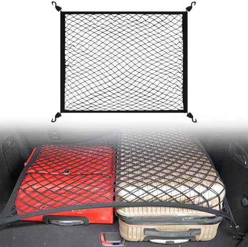 Highly Elastic Cargo Net, Truck Bed Netting for Cargo with 4 Net Hooks