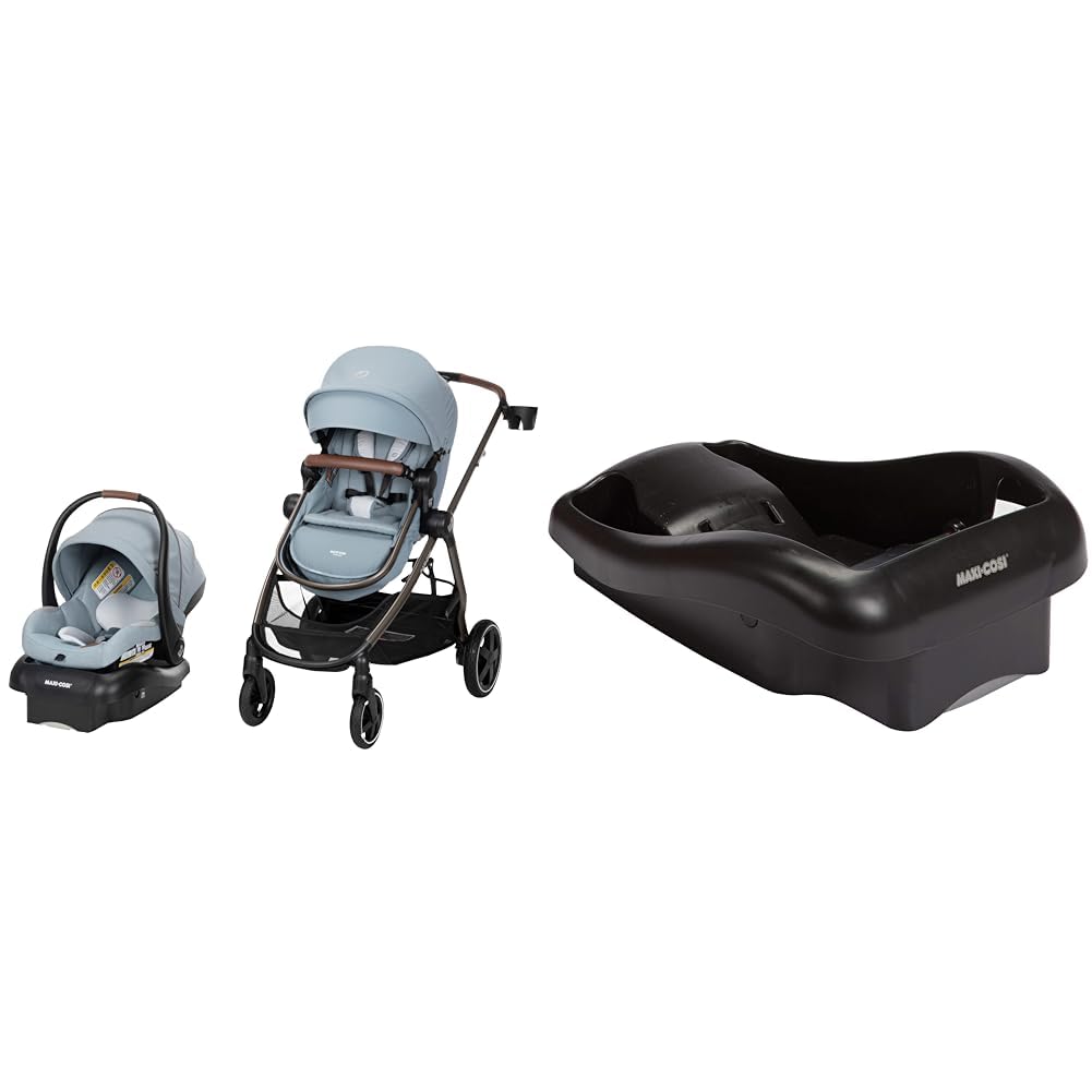 Maxi-Cosi Zelia Luxe 5-in-1 Modular Travel System, Choose Between 5 Modes of use & Mico 30 Stand-Alone Additional Infant Car Seat Base, Black, One Size