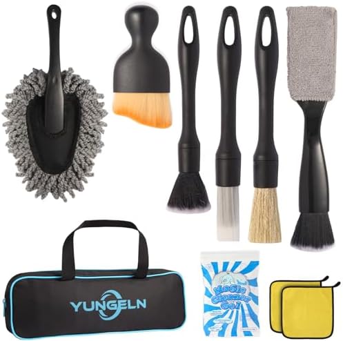 Car Detailing Brush Kit with Detail Brushes,Car Interior Detailing Brushe,Car Dust Brush,Cleaning Gel,Car Interior Cleaning Tool for Truck SUV Car Accessories