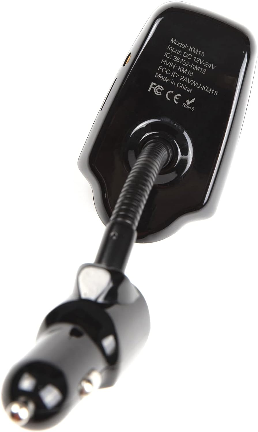 Nulaxy Bluetooth 5.4 Car Adapter FM Transmitter with 1.44" LCD Screen Black