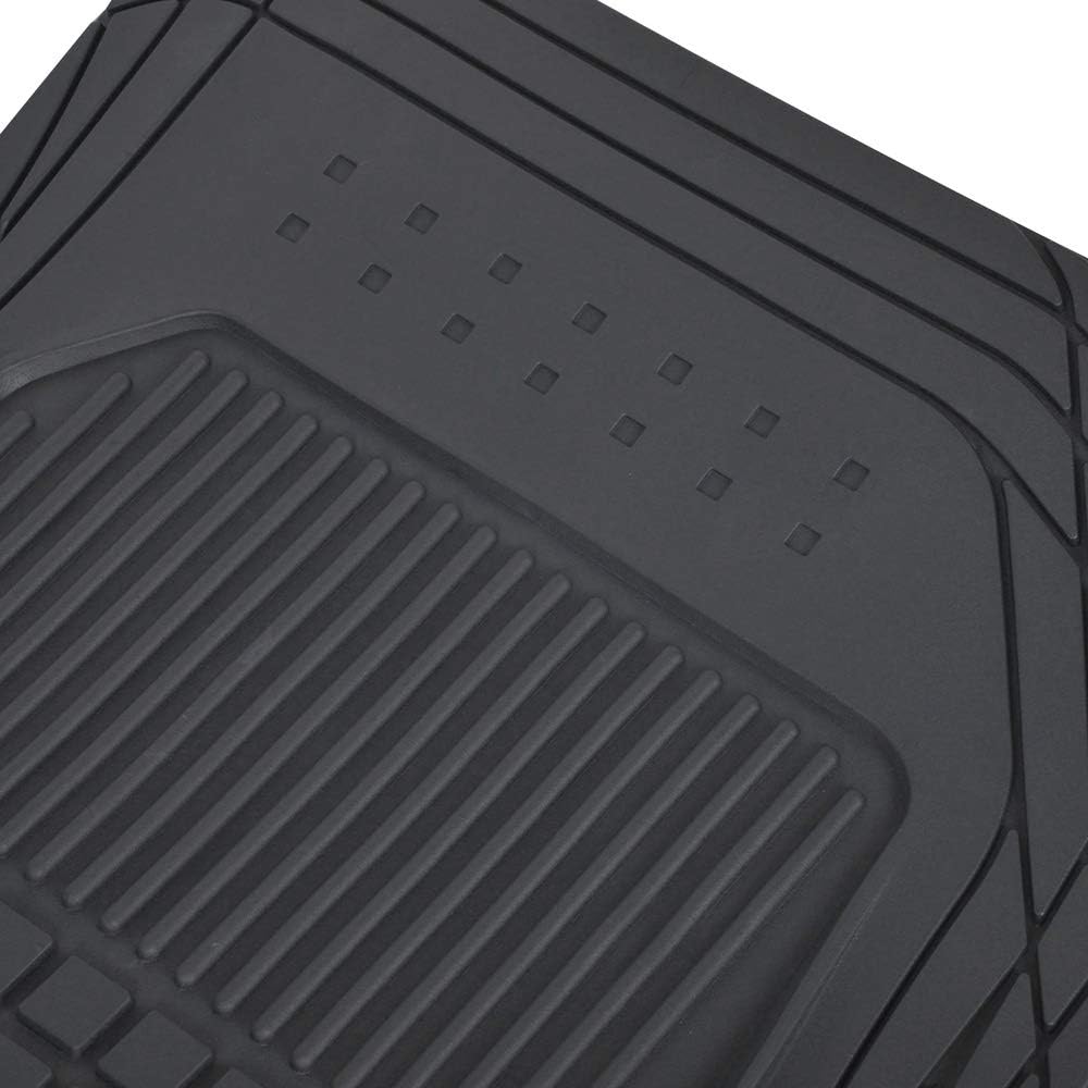 Motor Trend Flextough Semi-Custom Fit Car Floor Mats for Coupe Sedan Van SUV & Truck - Odorless Heavy Duty Rubber Floor Liners 4 Pieces Set - Trimmable (Black) (MT180)