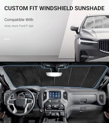 Pigenius Windshield Sun Shade for Ford F-150 2015-2020 Custom Front Window Sunshade- AstraGuard