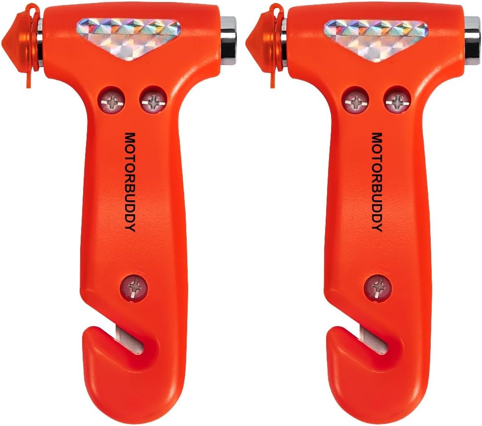 MOTORBUDDY Car Window Breaker Seatbelt Cutter and Emergency Glass Breaker