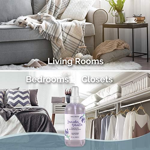 SMELLS BEGONE Essential Oil Air Freshener Spray - Odor Eliminator - 2 Pack - 8 Ounce (Lavender Vanilla)