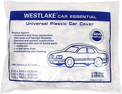 West Lake Universal Clear Disposable Car Cover for SUV, Sedan, Sport Cars, Antique Cars up to 22' x 12'