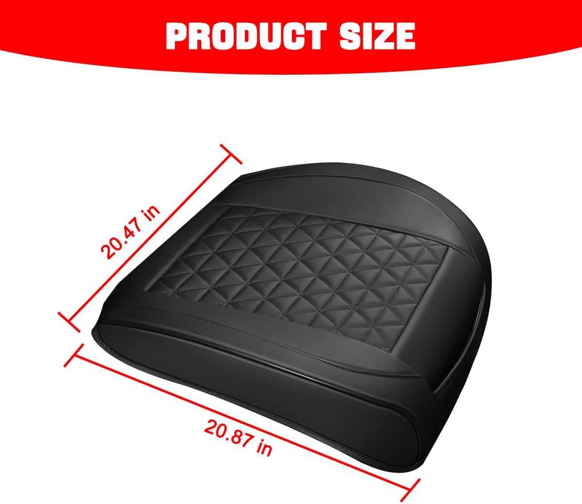 2PCS Leather Car Seat Cover, Front Bottom Seat Protector Pad, Black