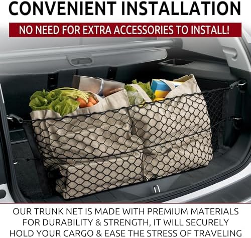 Envelope Style Trunk Mesh Cargo Net for Chevy Equinox Accessories 2010-2025 - Premium Trunk Organizers and Storage - Cargo Net for Pickup Truck Bed