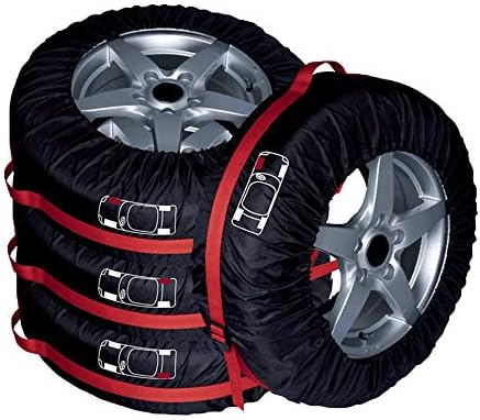 Tire Storage Bags Set of 4,Heavy Duty Tire Tote with Handles,Waterproof Tire Covers for Winter & Summer Storage,Garage Solution for Car SUV Truck Tires, Fit for 29"-35" Tires in Diameter