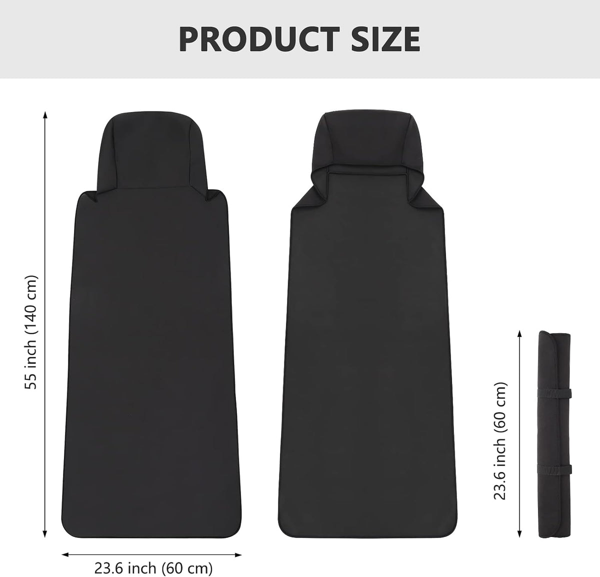 3tyto Universal Car Seat Covers, Waterproof Neoprene Seat Covers - Waterproof & Sweatproof, Machine Washable, Non-Slip Seat Protector for Car, Truck, SUV, Van (Black, 1 Pack)
