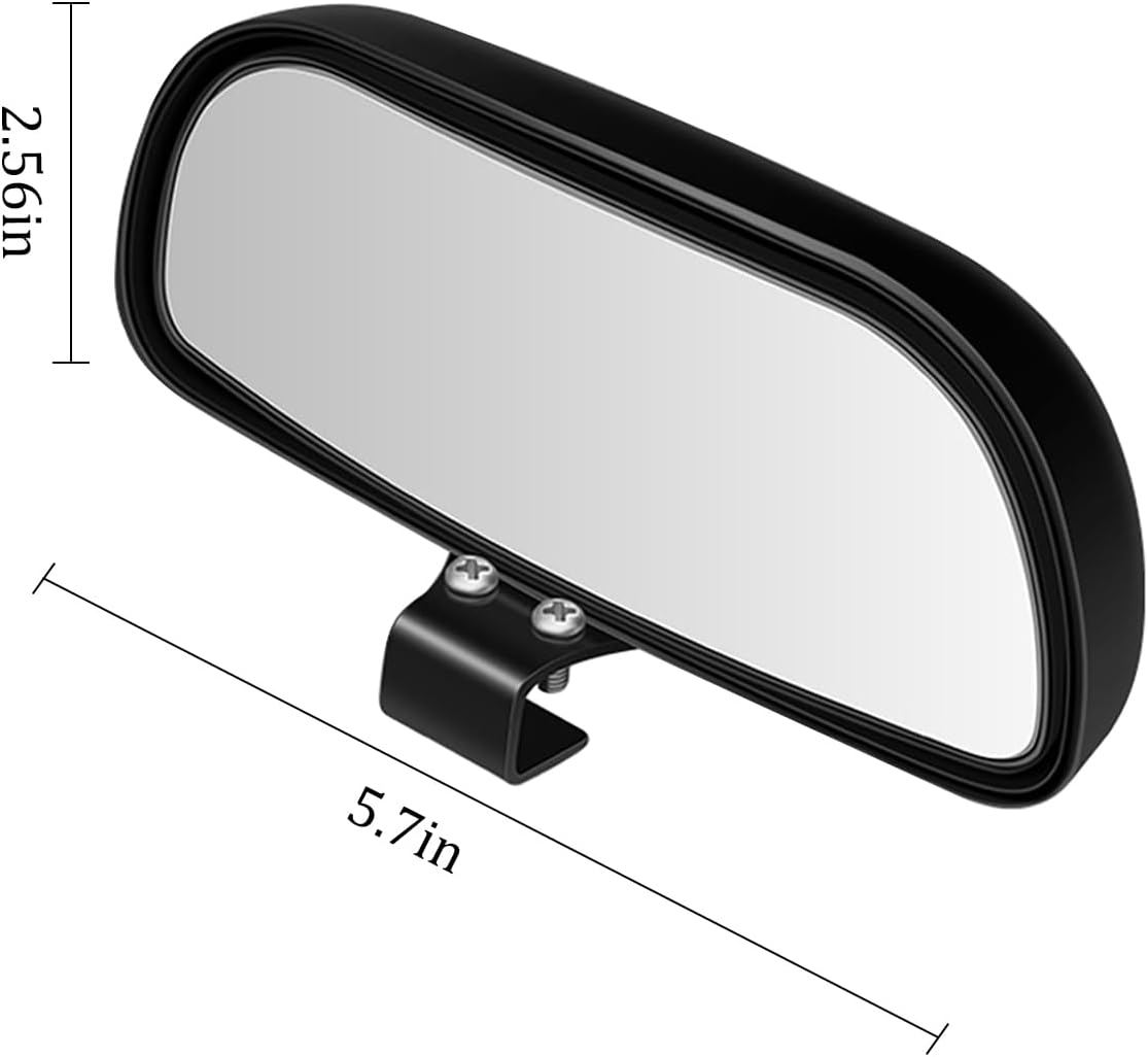Mandark 2PCS 5.71 Inch Rectangular Convex Blind Spot Mirrors, Black