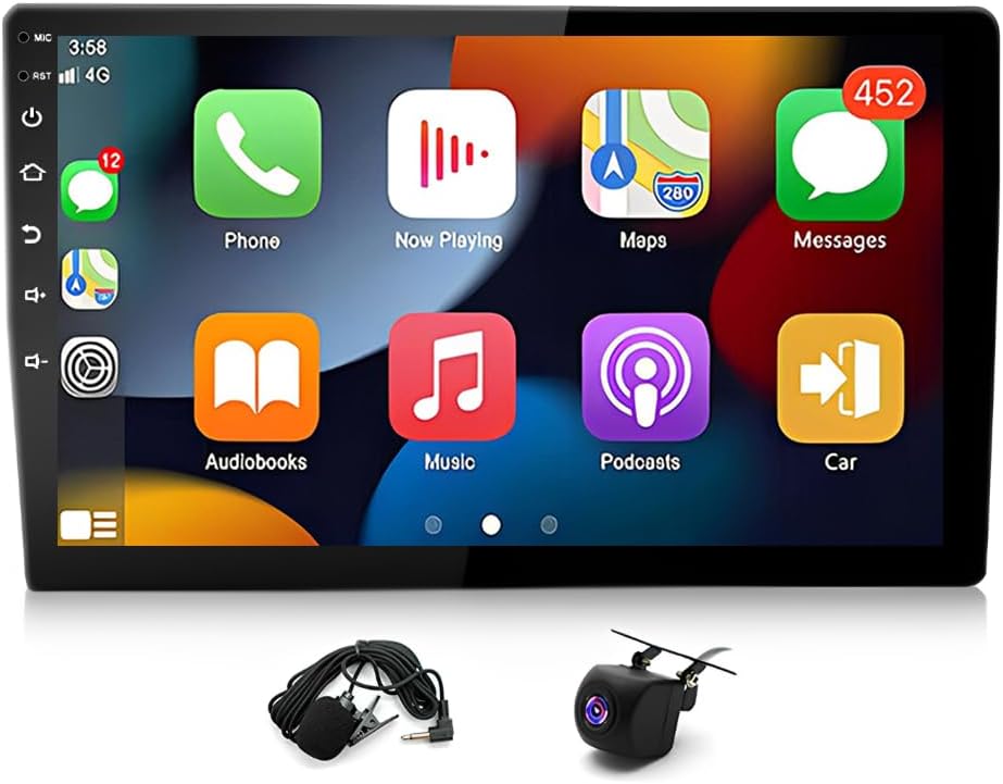 4G+64G Android 13 Car Stereo Radio Double Din 10.1inch Touchscreen Car Radio with GPS Navigation WiFi Backup Camera Bluetooth FM/RDS SWC Mic