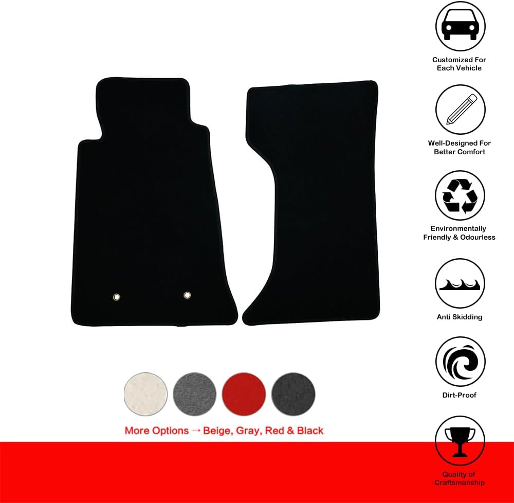 Fit 2006-2015 Mazda Miata MX-5 Floor Mat Nylon Black