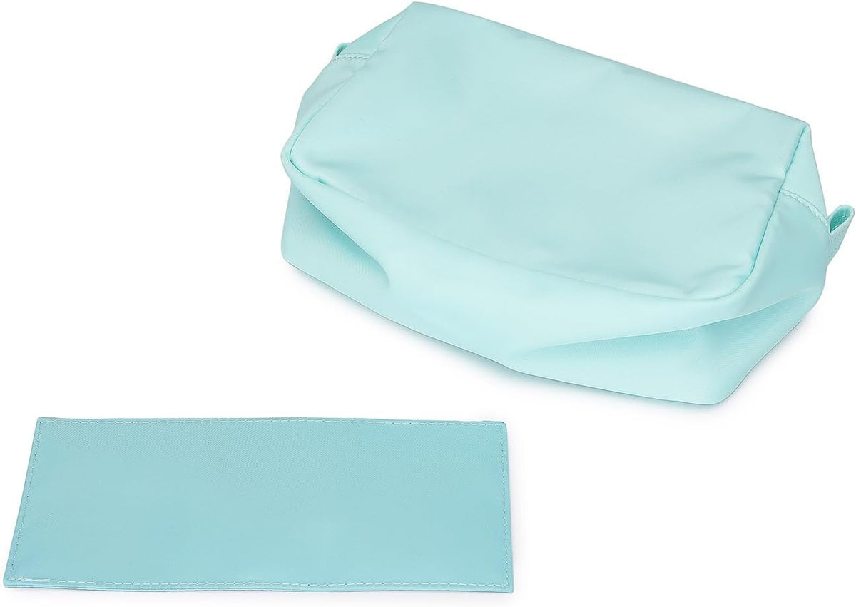 Travel Makeup Bag, Ring Clasp Wristlet Organizer (Mint Green)