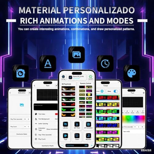LED Devil Eye Lights for Windshield, LEDs Flexible APP Control Programmable LED Sign for Car Truck Motorcycle RV Window, Custom Animated Eyes Matrix Panel with Remote
