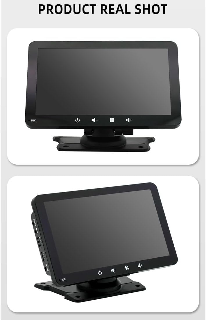 Portable Wireless CarPlay and Android Auto Screen for Car, 7" HD Touch Screen Car Stereo with Mirror Link/Bluetooth/Backup Camera Input/AUX/FM Transmitter for Cars, Trucks, SUVs