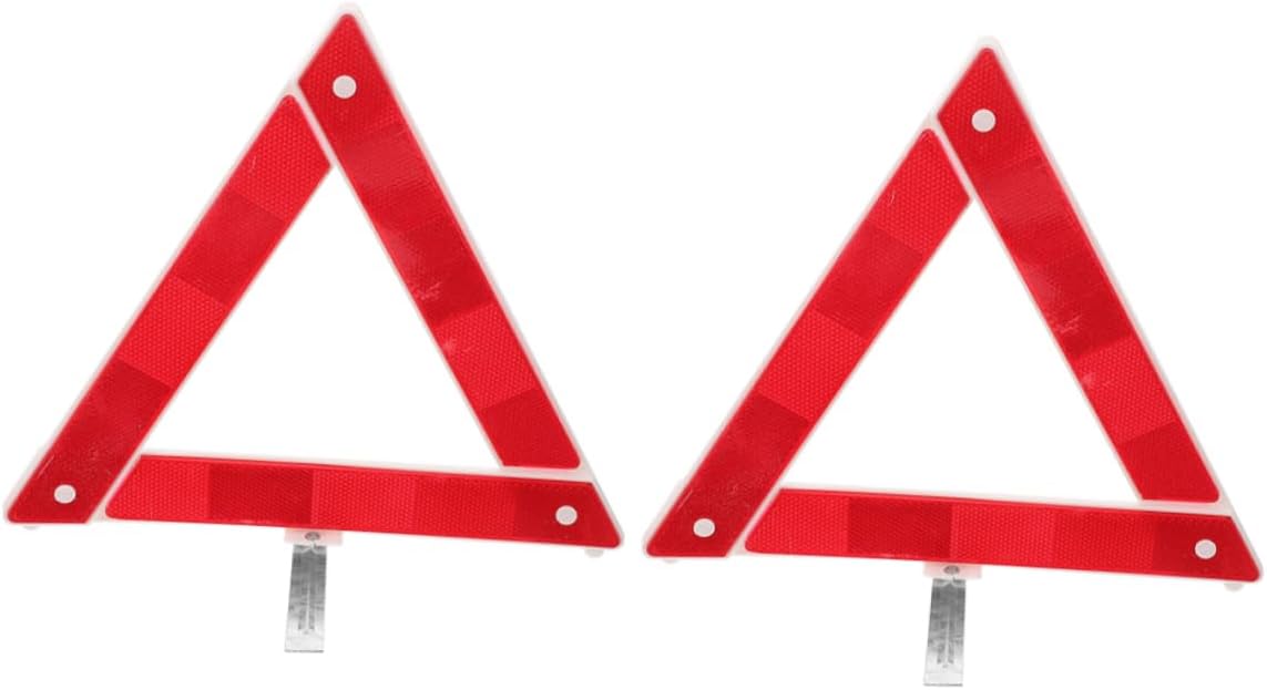 Cabilock 2 Pack Foldable Reflective Warning Triangles for Roadside Safety