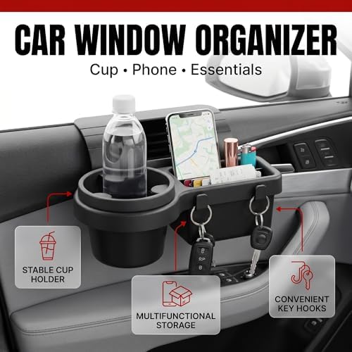 Li&Zhao Car Window Cup Holder - Clip-On, No Drill, Universal Fit