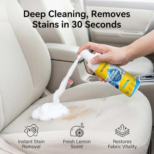 4-in-1 Multi Enzyme Foam Cleaner, All Purpose Cleaning Foam Spray for Car Interior, Upholstery, Kitchen Grease &amp; Bathroom Surfaces, Multi Surface Cleaner for Fabric, Vinyl, Plastic and Leather (2)